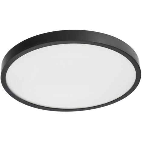Plafonnier LED PERETI 24W anneau noir 35cm 3000K 2400lm IP44 220V EDO777616 EDO SOLUTIONS