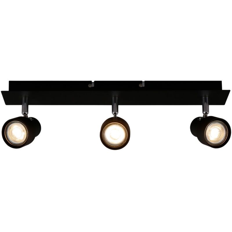 Plafonnier led Spot Briloner leuchten rock, 5 w, 460 lm, IP20, noir, métal, incl., 3x GU10, 45 x 8 x 12 cm