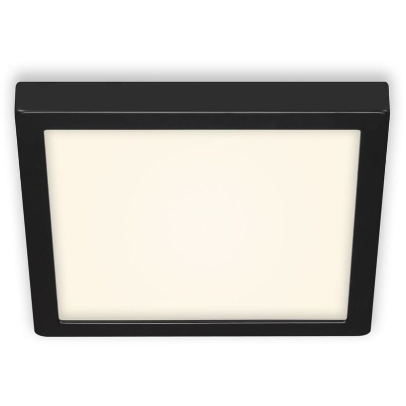 Plafonnier LED BRILONER LEUCHTEN FIRE BLACK, 21 W, 2000 lm, IP20, noir-blanc, métal-plastique, 30 x 30 x 3,2 cm
