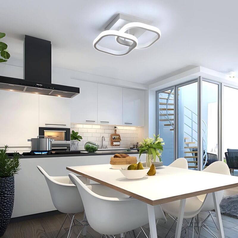 Plafonnier LED, plafonnier de chambre, plafonnier de salon moderne en acrylique, adapté au couloir et à la cuisine, lumière blanche 6500K, diamètre