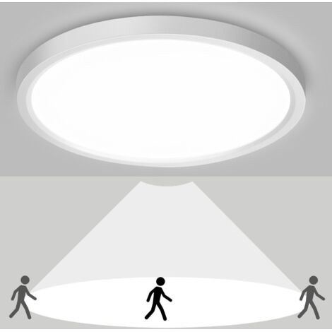 Plafonnier LED, Plafonnier Détecteur de Mouvement, 24W 2400LM 4000K Blanc, 30cm