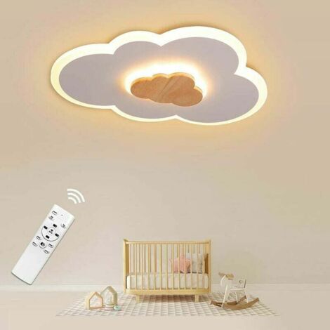 Plafonnier LED, plafonnier LED nuage de 40 cm, 20 W, avec télécommande à intensité variable 3000K-6000K, plafonnier LED blanc moderne pour chambres d'enfants, chambres à coucher [niveau d'efficacité]