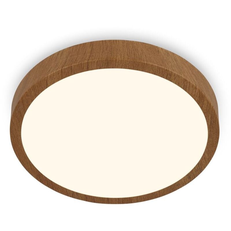 Plafonnier led Plafonnier Luminaire apparent blanc chaud aspect bois 24 w 38 cm Brilo ner