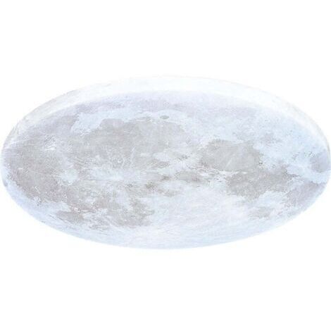 Plafonnier LED, plafonnier lune avec télécommande, 38 cm, intensité variable 3000-6500 K, fonction nuit, applique murale pour salon ou chambre (380 x 50 mm) [Classe énergétique F]