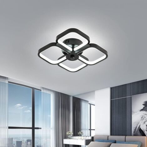 Plafonnier LED, plafonnier moderne, applique murale, lumières décoratives, lumière blanche 6000K (noir)