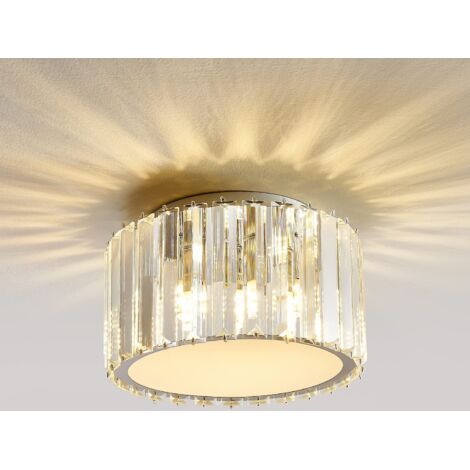 Plafonnier LED, plafonnier rond en cristal, douille G9, mini plafonnier encastré, convient aux couloirs et aux chambres (sans source lumineuse).