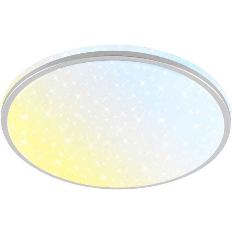 BRILONER LED Ceiling Light Bathroom Lamp Dimmable Remote CCT Chrom 33cm 22W in Silver