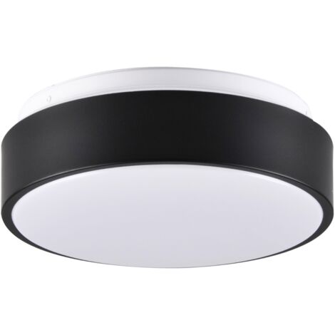 Plafonnier LED Polux RENE noir 15W 4000K IP44 Ø28cm