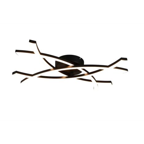 Plafonnier LED pour salon, éclairage noir, 2500 lm, 60 cm