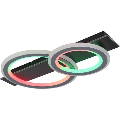 Plafonnier LED pour salon, télécommande, changement de couleur, L 63 cm