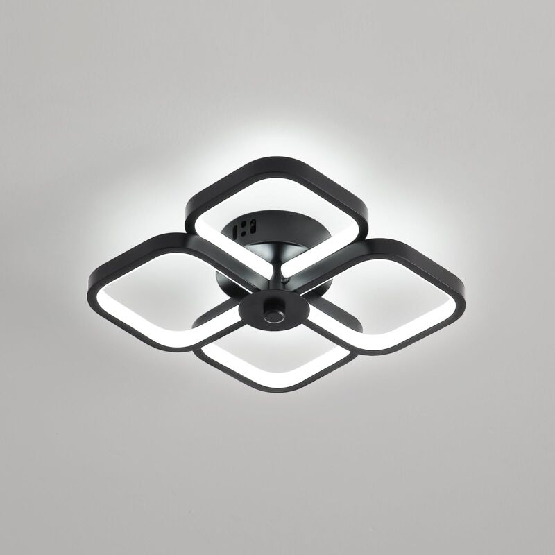 Plafonnier Led, Rectangulaire Moderne Métal Acrylique Lampe de Plafond 30W Lustre Plafonnier, Dia 24CM Plafonnier Bureau pour Chambre à Coucher,