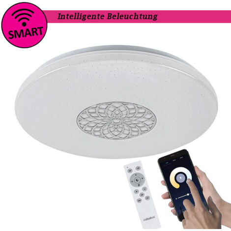 Plafonnier LED RGB 24W 39,5cm chrome Ophelia Rabalux