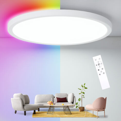 Plafonnier LED RGB 24 W Dimmable 30 cm, 3200 LM, Lumière 3000 K-6500 K, IP44 Étanche, Idéal pour Salle de Bain, Chambre d’Enfant et Salon