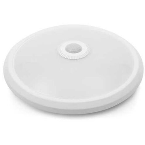 Plafonnier LED Rond 18W avec Détecteur de Mouvement Crépusculaire 220V - Blanc Chaud  - SILUMEN