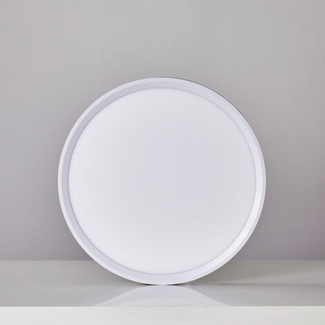 Plafonnier LED Rond 18W Extra-Plat CCT Ø230 mm, Lampe Superslim Sceneswitch 3 ambiances - Blanc