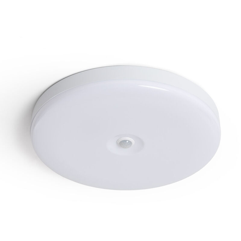 Efectoled - Plafonnier led Rond 18W No Flicker Ø290 mm avec Détecteur de Présence pir et Crépusculaire Blanc