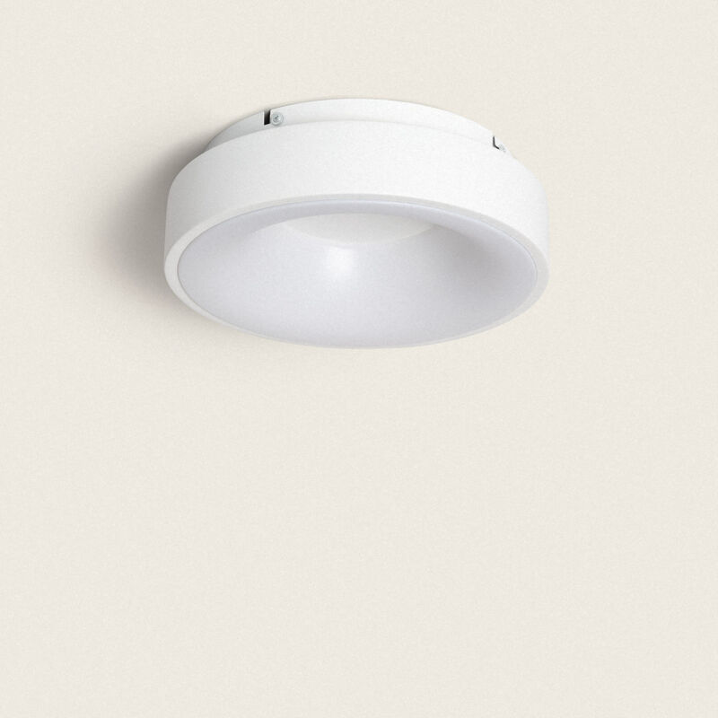 Ledkia - Plafonnier led Rond 20W Métal Ø300 mm cct Sélectionnable Jacob Blanc