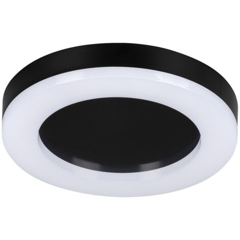 Plafonnier LED rond 32 cm 24W noir/blanc Tura Miledo