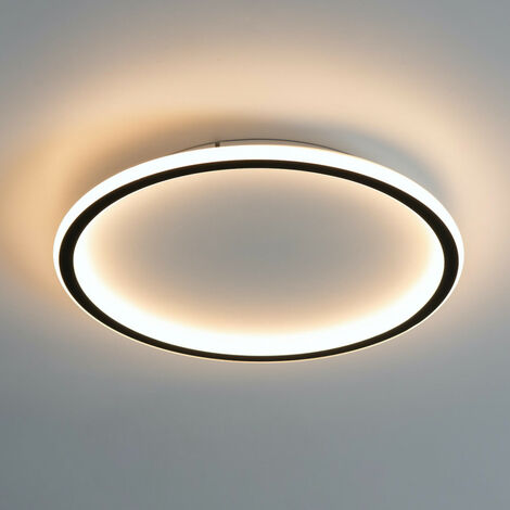 Plafonnier rond noir LED 40 cm cercle fin - Alessia