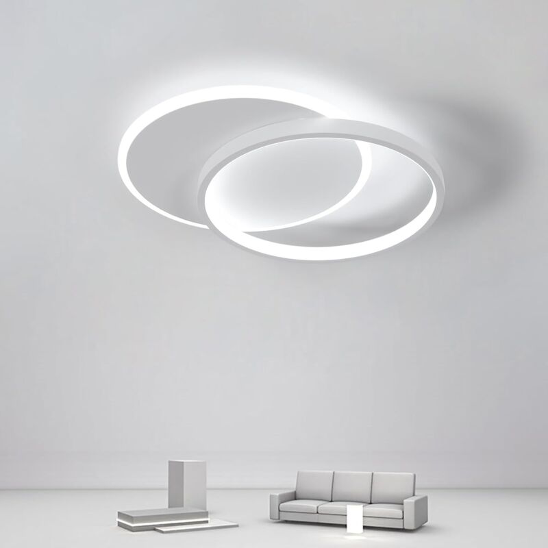 Plafonnier led Rond 40CM, 40W 4500LM Luminaire Plafonnier Moderne, Blanc Chaud 6500k Lampe Plafond pour Salon, Chambre, Couloir, Salle de Bains