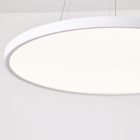 Plafonnier LED Rond 50W Extra-Plat CCT Ø600 mm, Lampe Superslim Sceneswitch 3 ambiances - Blanc