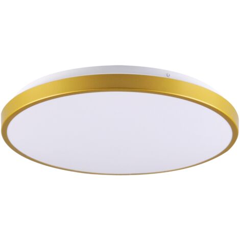 Plafonnier LED rond blanc/or 39cm 24W 4000K Polux KERN