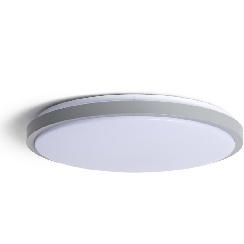 Plafonnier LED Rond Métal 24W CCT Sélectionnable Bari Ø500 mm Gris