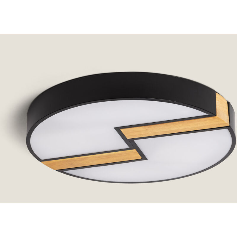 Plafonnier led Rond Métal 27WCCT Sélectionnable Brusk Ø500 mm Noir