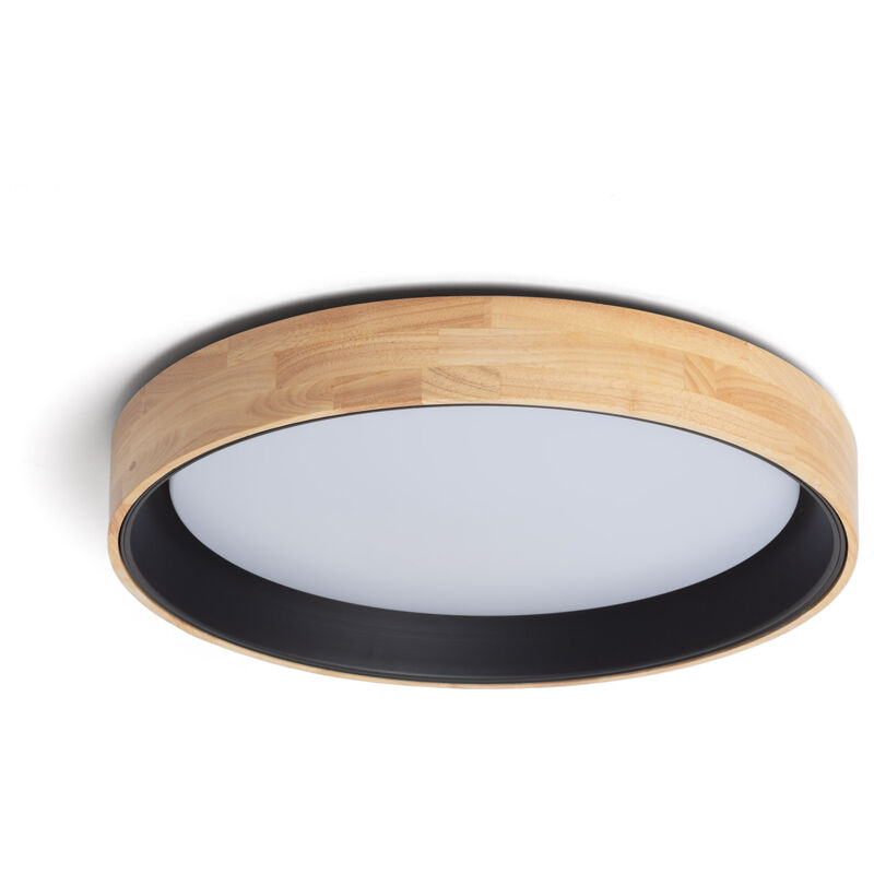 Plafonnier led Rond Bois 30W cct Sélectionnable Dari Ø570 mm Noir