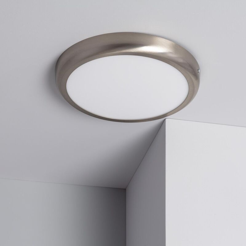 Plafonnier led Rond Métal 24W Design Silver Ø300mm 2900K - 3200K Blanc chaud