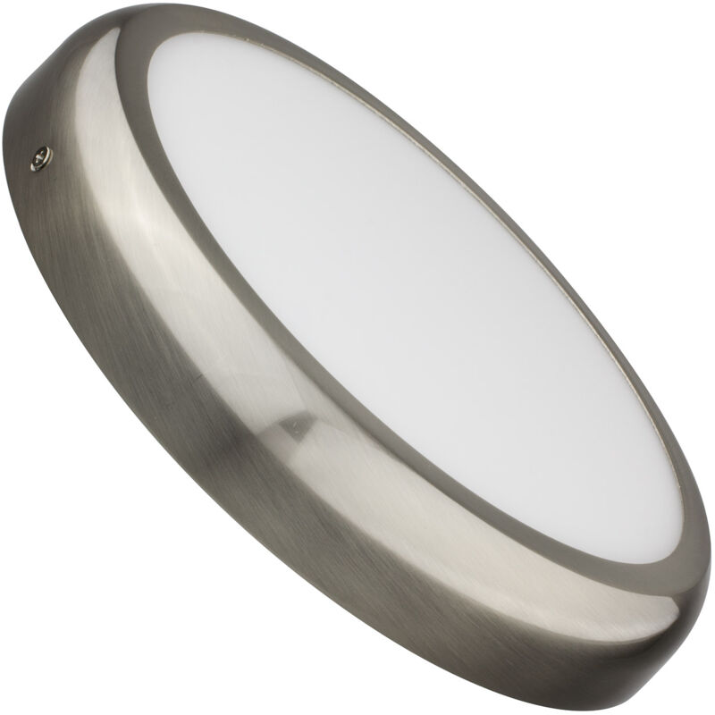 Plafonnier led Rond Métal 24W Design Silver Ø300mm 4000K Blanc neutre