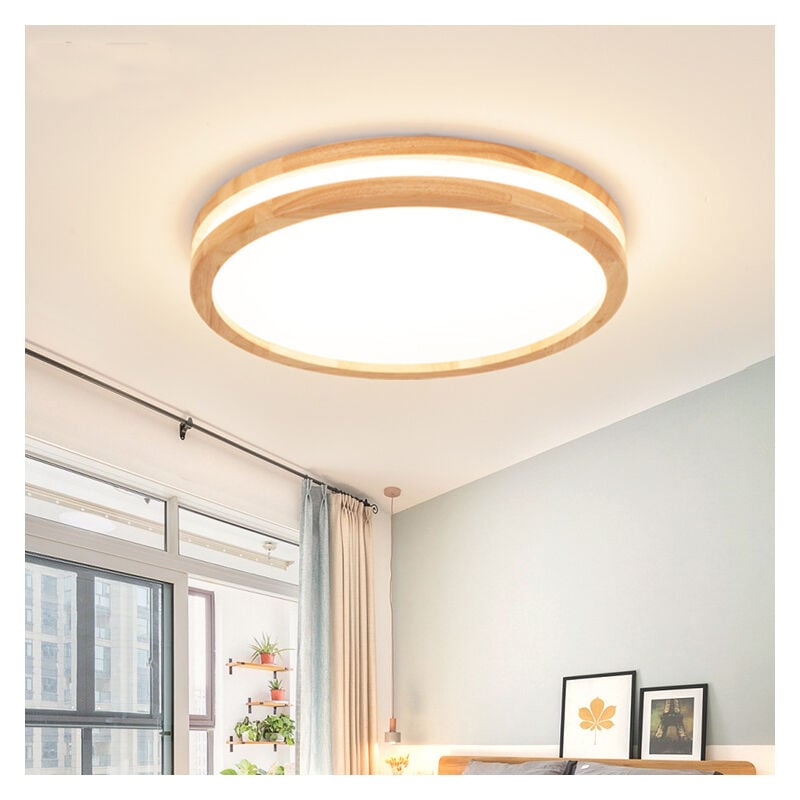 Plafonnier led Rond Lampe de Plafond 30W Luminaire Plafonnier Style Naturel Design Ø30CM Lumière Neutre - 1Pcs