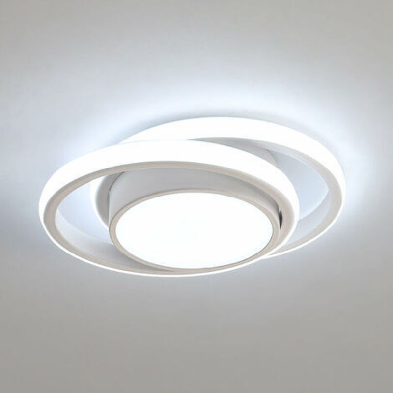 Plafonnier LED, Rond Lampe de Plafond 32W 2500lm, Moderne Luminaire Plafonnier pour Couloir Coucher Cuisine Salon, Blanc Froid 6000K, Longueur 28cm