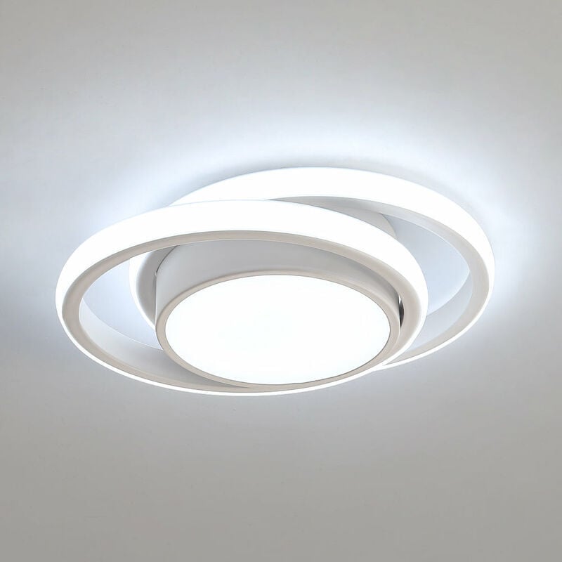 Plafonnier led, Rond Lampe de Plafond 32W 2500lm, Moderne Luminaire Plafonnier pour Couloir Coucher Cuisine Salon, Blanc Froid 6000K, Longueur 34cm