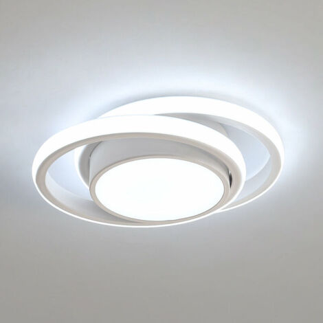 Plafonnier LED, Rond Lampe de Plafond 32W 2500lm, Moderne Luminaire Plafonnier pour Couloir Coucher Cuisine Salon, Blanc Froid 6000K, Longueur 34cm