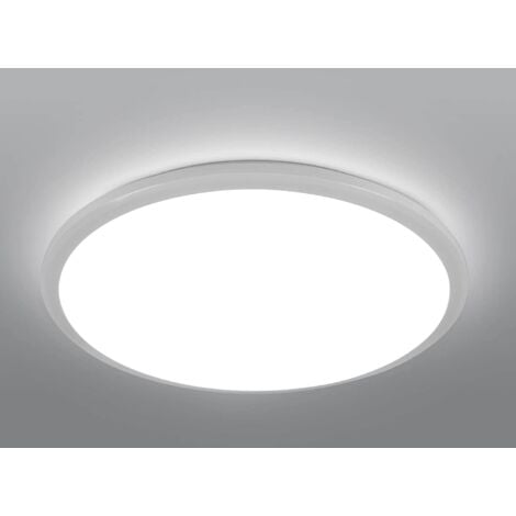 Plafonnier LED Rond, Lampe de Plafond pour Salle de Bain , IP54 Imperméable 6500K Blanc Froid, Luminaire Plafonnier Moderne pour Salle de Bain Chambre Cuisine Salon Balcon 24W Diamètre 30cm