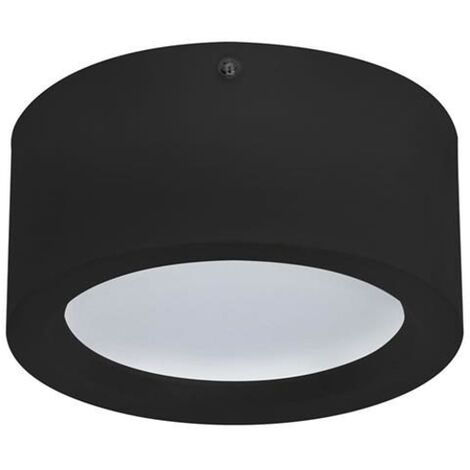 Plafonnier LED rond noir 15W 4200K - Noir