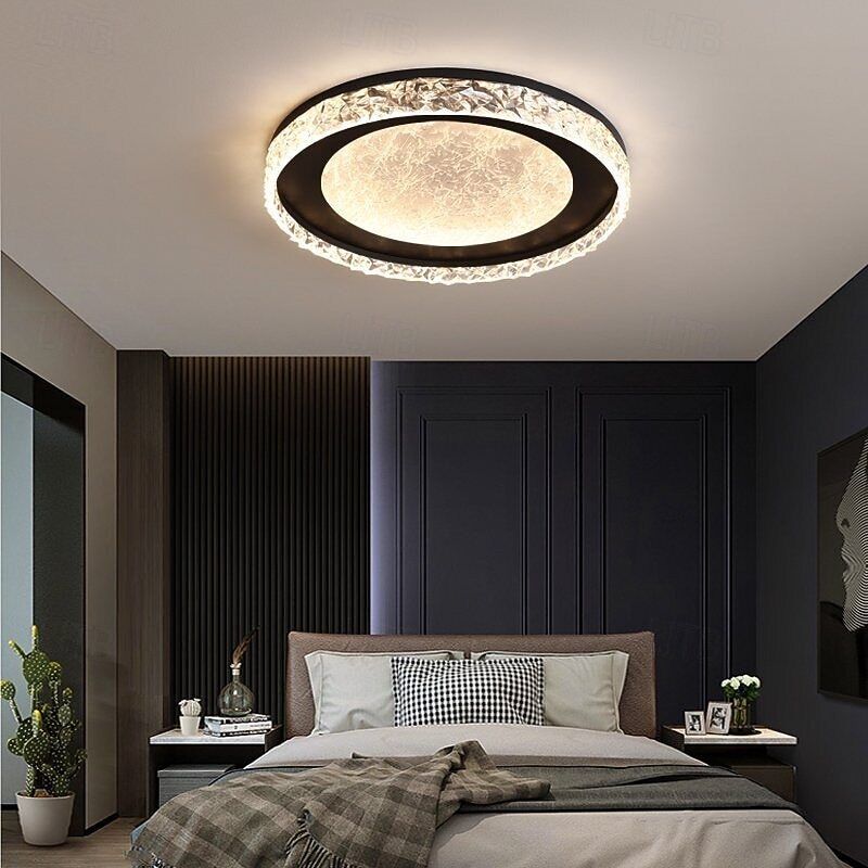 Round Retro Style LED Ceiling Light – Adjustable 3000K/4000K/6500K Lamp for Living Room, Bedroom, and Hallway