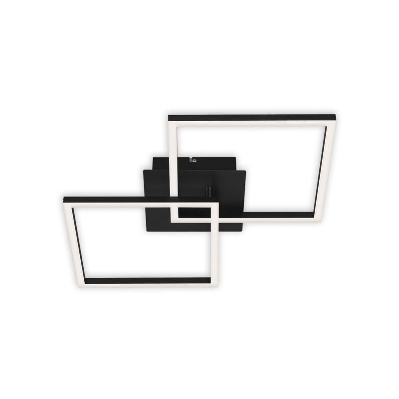 Plafonnier led Briloner leuchten frame, 22 w, 2200 lm, IP20, noir, métal-plastique, intensité lumineuse variable, 62 x 36,8 x 7,3 cm