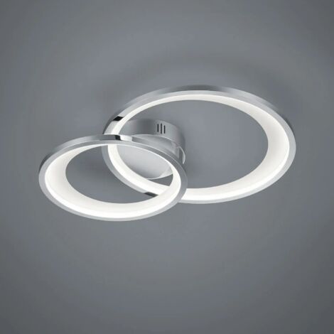 Plafonnier LED salon salle à manger lampe spot anneaux argent SWITCH DIMMER