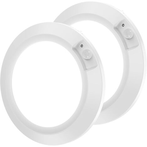 Plafonnier LED sans fil avec détecteur de mouvement, rechargeable par USB, blanc (lot de 2)