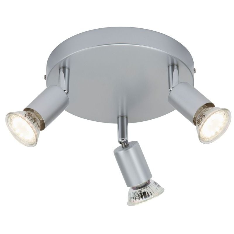 Plafonnier led Spot Briloner leuchten ray, 3 w, 250 lm, IP20, couleur titane, métal, incl., 3x GU10, ø 16 xcm