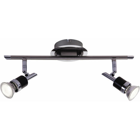 Plafonnier LED spot éclairage lampe design chrome plafonnier salon spots orientables, blanc chaud, LxH 38 x 13,5 cm