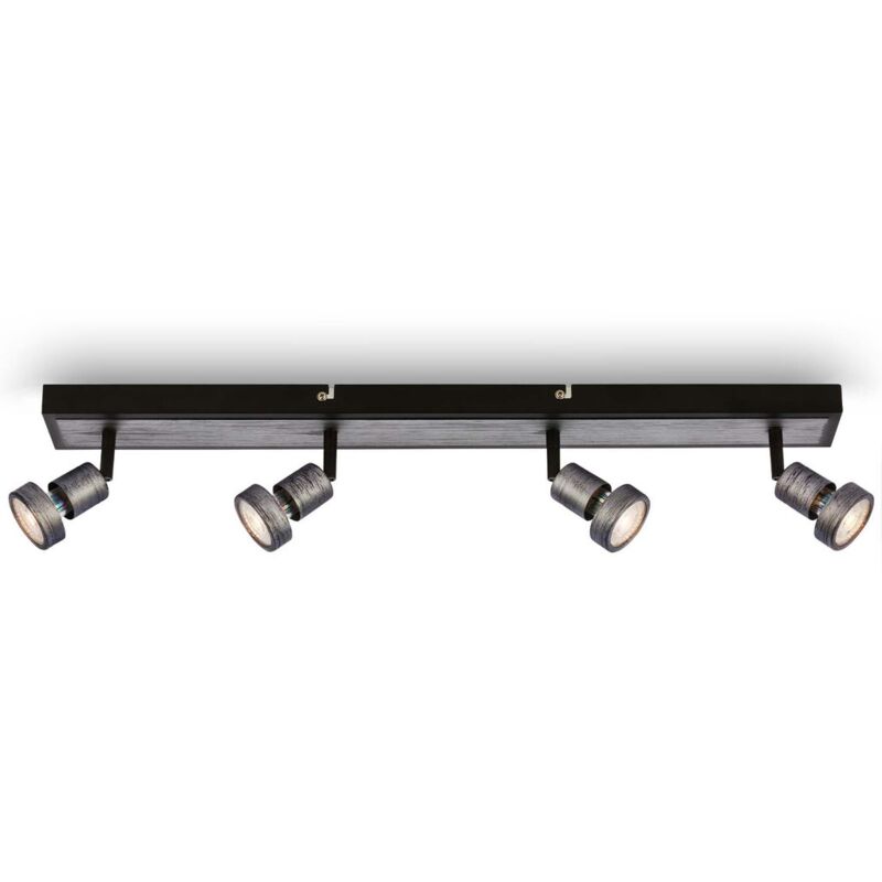 Briloner - Plafonnier led, spot orientable 4xGU10 4,9W, argent antique