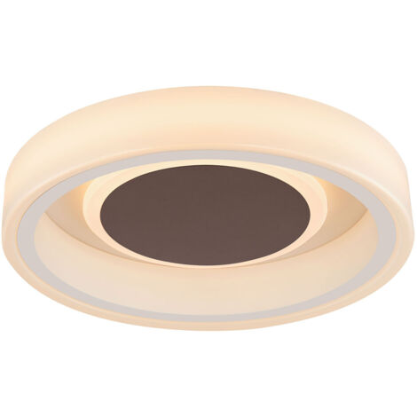 Plafonnier LED spots de salon parquet satiné éclairage rond marron Globo 48398-24