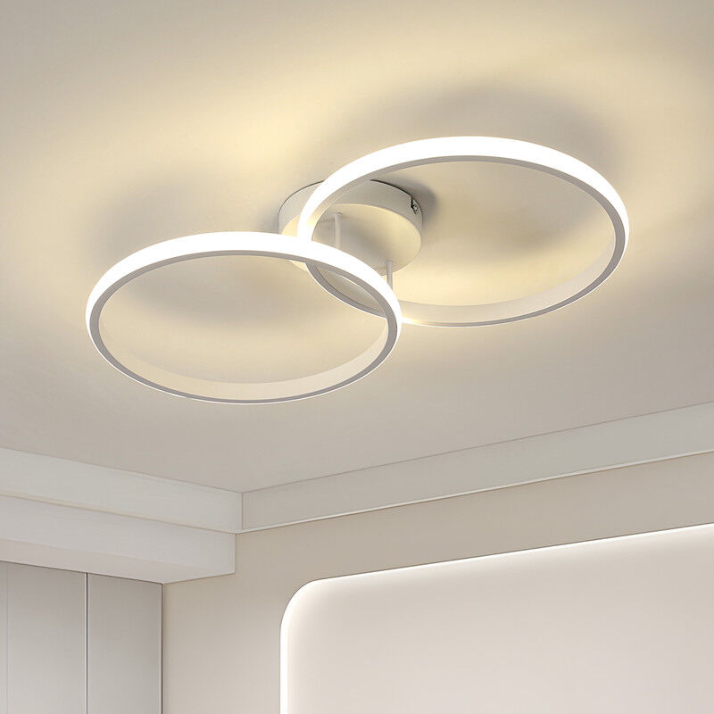 Plafonnier led Salon Rond 55CM, 42W Luminaire Plafonnier Blanc Chambre, Lampe de Plafond en Aluminium Cuisine Lumière Naturelle 4500K pour Salle de