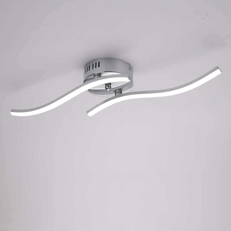 Plafonnier led, Design Ondulé avec ,Argenté 12W 1100 Lumen lumière Blanc Froid 6500K ,lustre moderne pour salon ou cuisine - Goeco