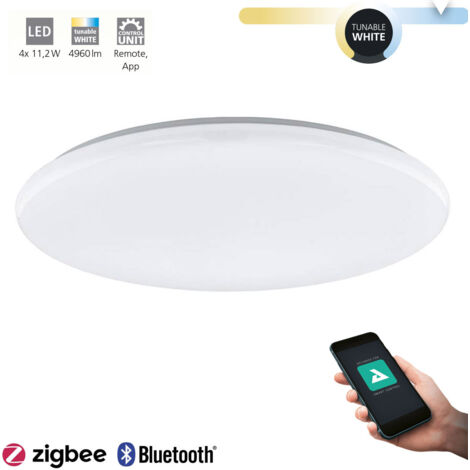 Plafonnier LED TOTARI-Z Blanc H: 7 Ø: 53cm DIMMABLE 2700-6500K avec fonction Connect-Z