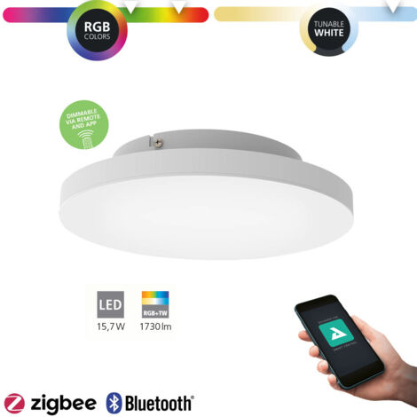 Plafonnier LED Turcona-z sans cadre, blanc H: 6 Ø: 30cm DIMMABLE 2700-6500K avec fonction Connect-Z