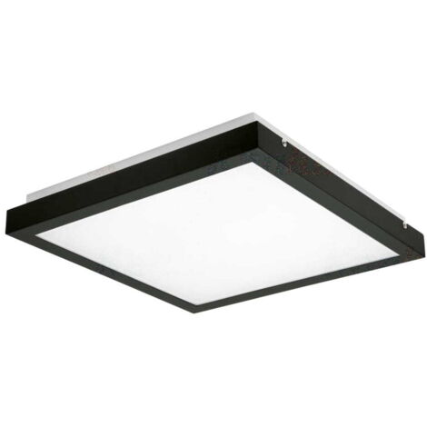 Plafonnier LED TYBIA - 25W - Détecteur Mouvement - 2600lm - Noir - 320x320mm